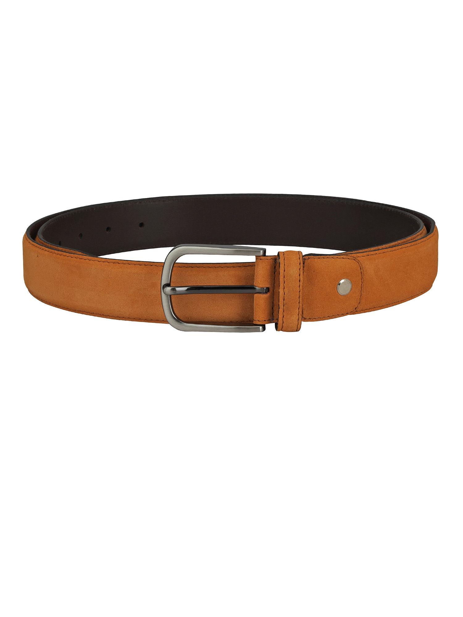 genuine leather tan solid-plain men's belt