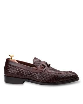 genuine leather textured loafers