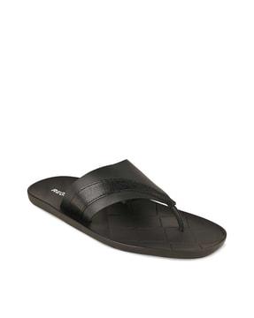 genuine leather thong-strap sandals