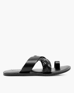 genuine leather toe-ring sandals