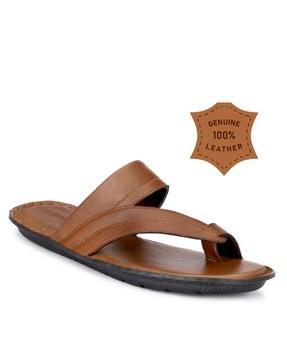 genuine leather tor-ring sandals