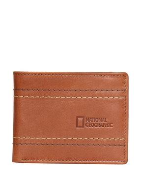 genuine leather wallet with stitch detail