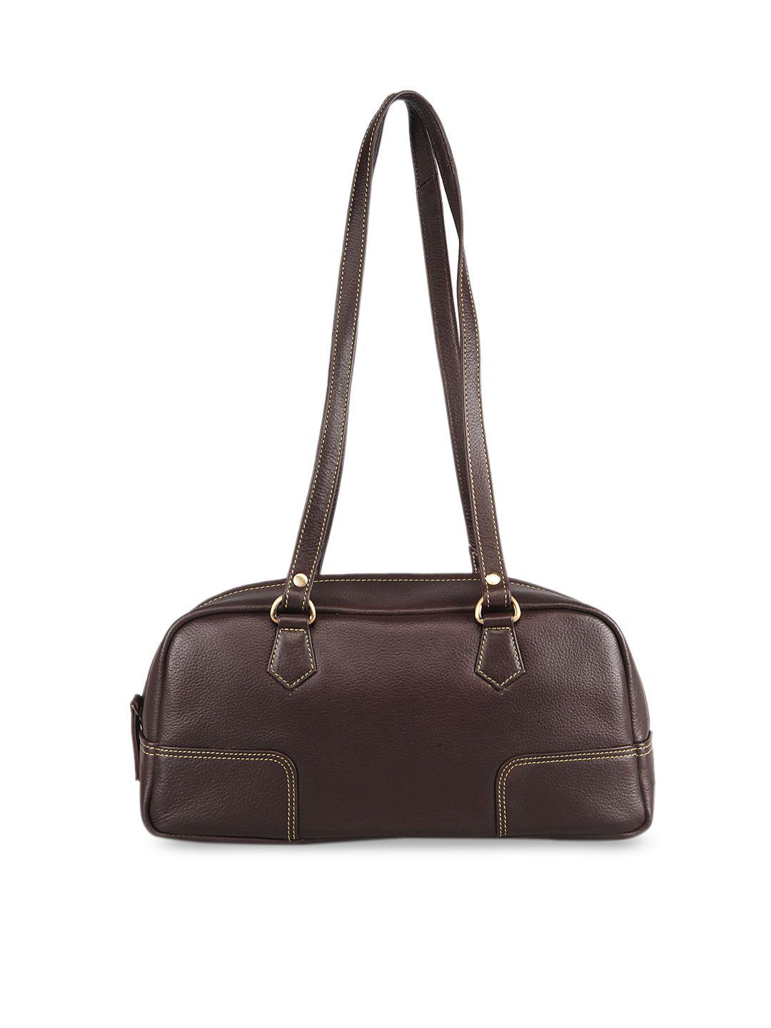 genwayne brown leather oversized structured shoulder bag