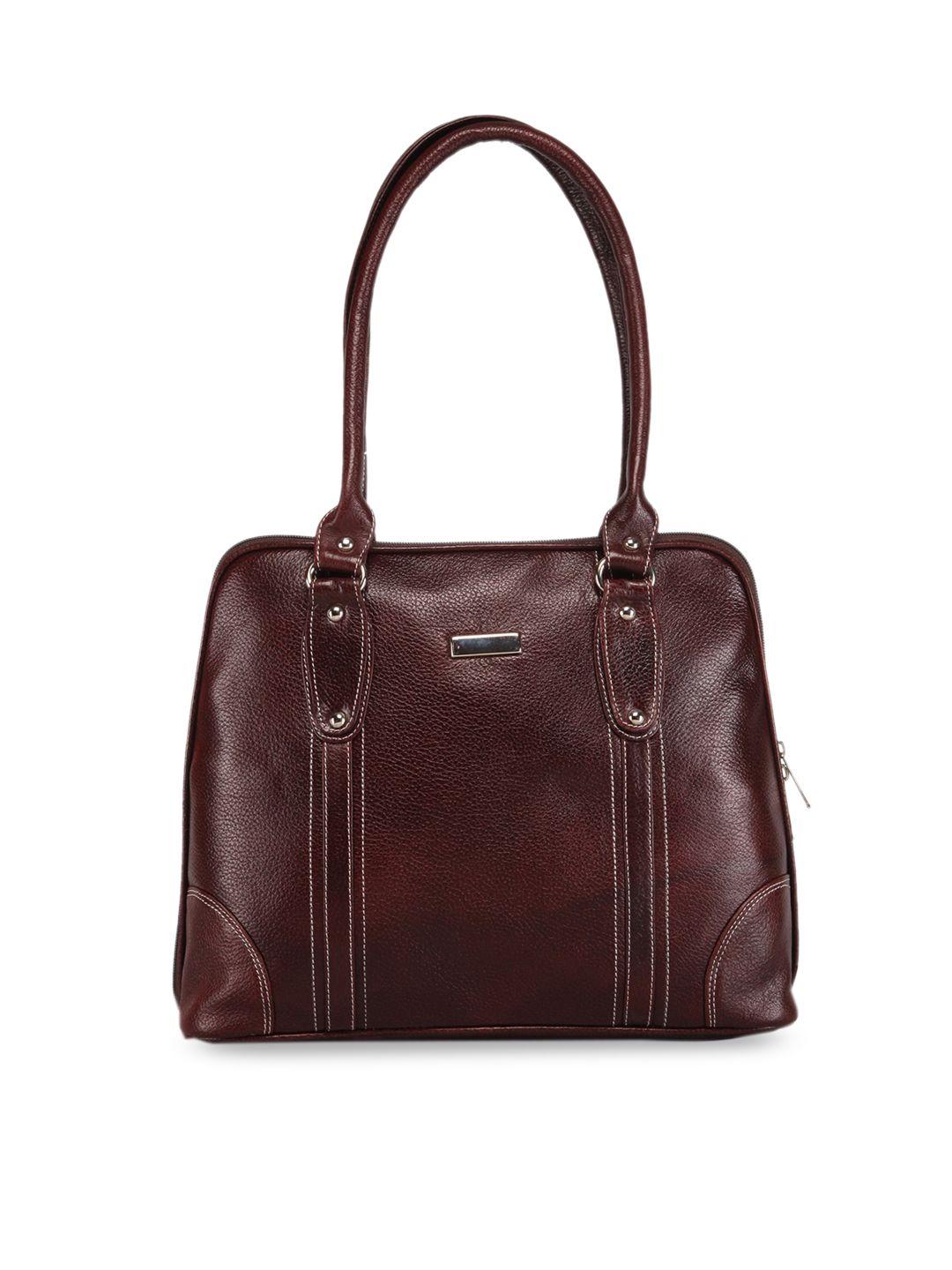 genwayne brown leather structured shoulder bag