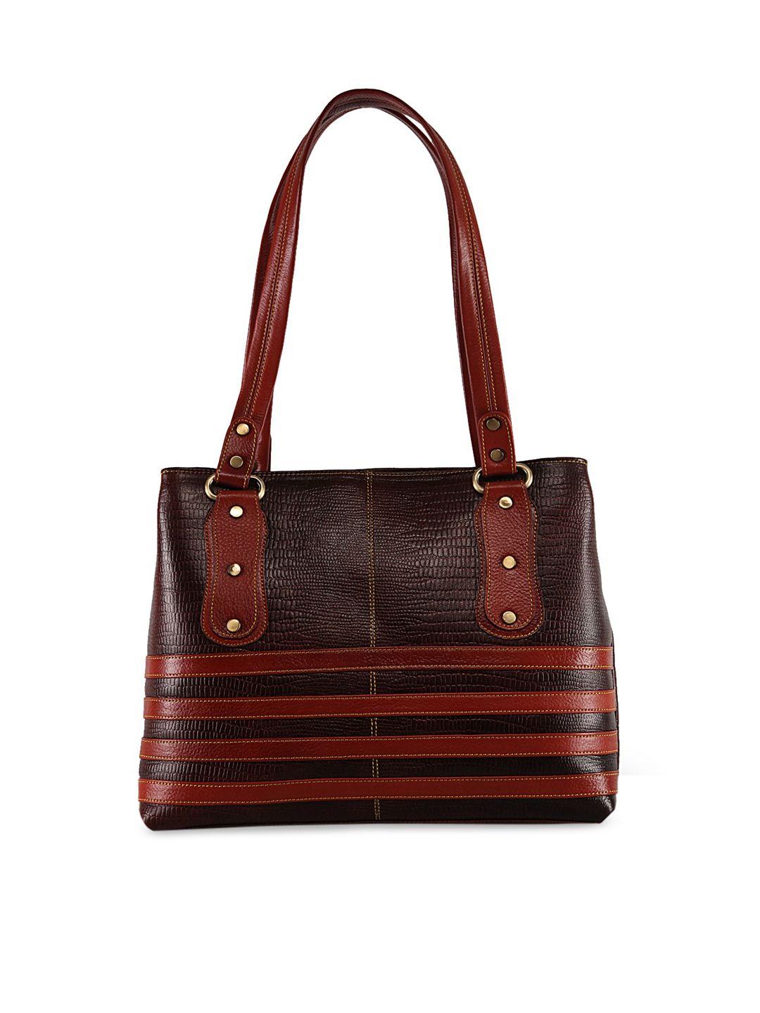 genwayne brown textured leather shopper shoulder bag
