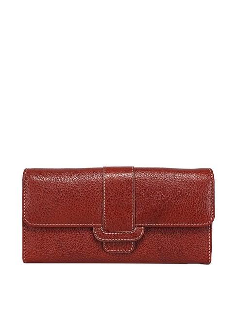 genwayne brown textured wallet for women