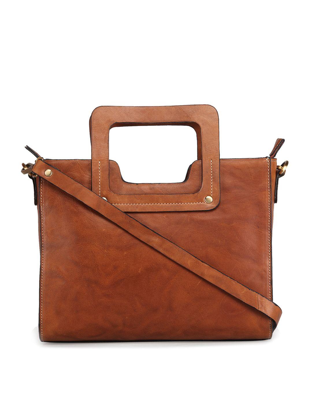 genwayne leather structured handheld bag
