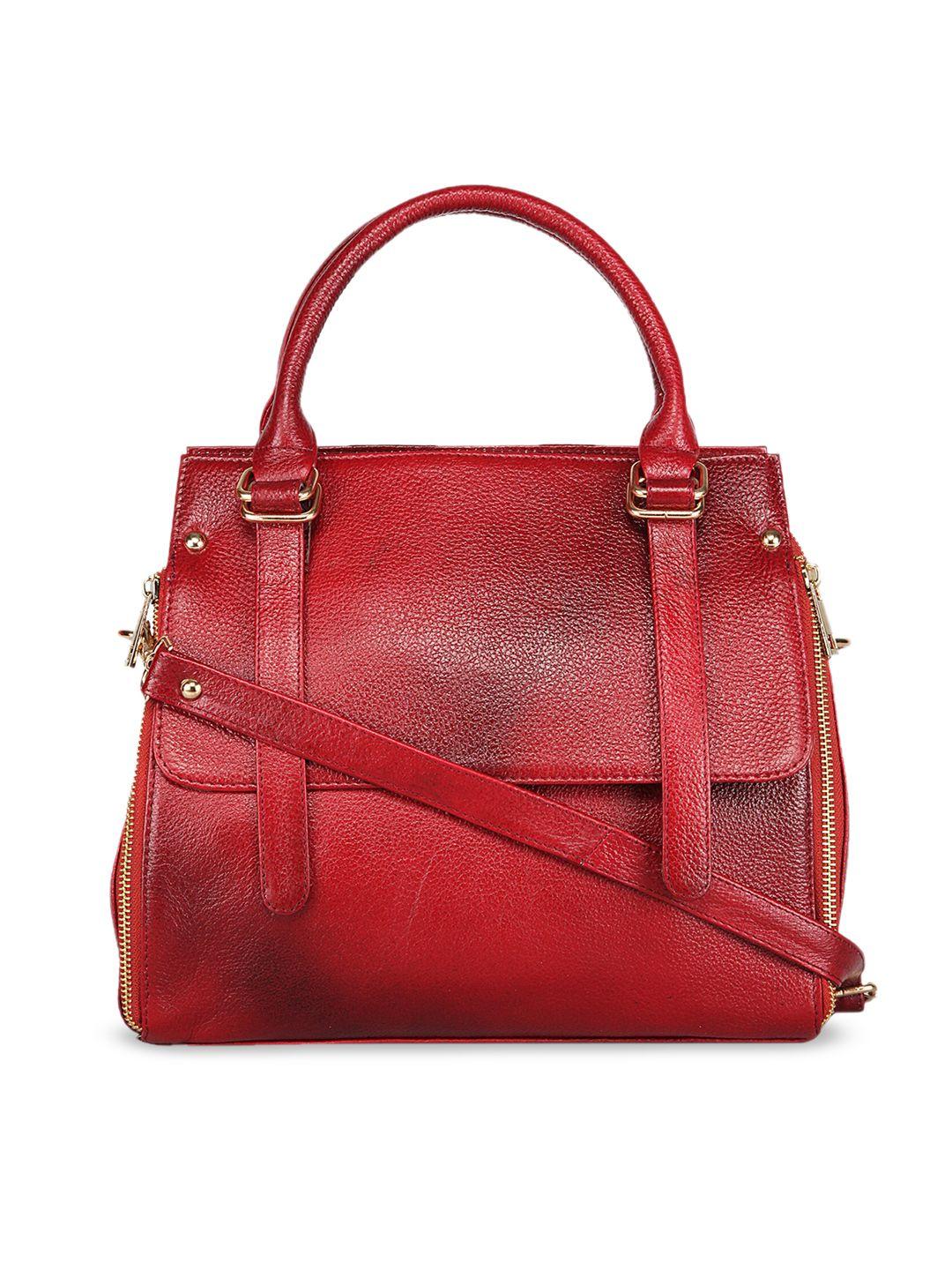 genwayne maroon leather structured satchel