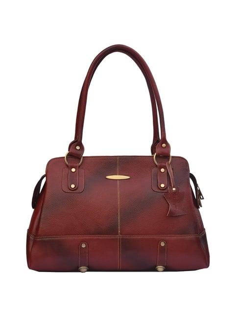 genwayne maroon rivets large shoulder handbag