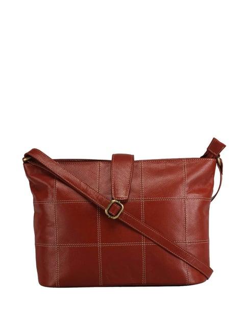 genwayne tan solid small sling handbag