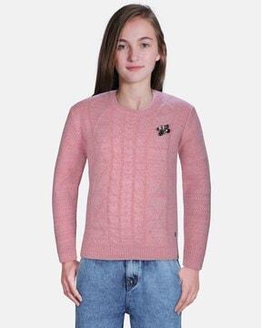 geometric pattern crew-neck sweater
