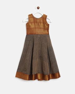 geometric pattern fit & flare dress