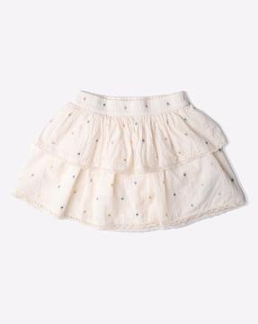 geometric pattern layered skirt