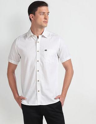 geometric print dobby shirt
