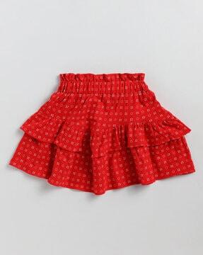 geometric-print-tiered-skirt