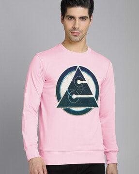 geometric printed crew-neck sweatshirt
