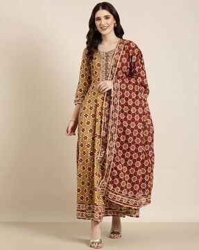 geometric anarkali kurta