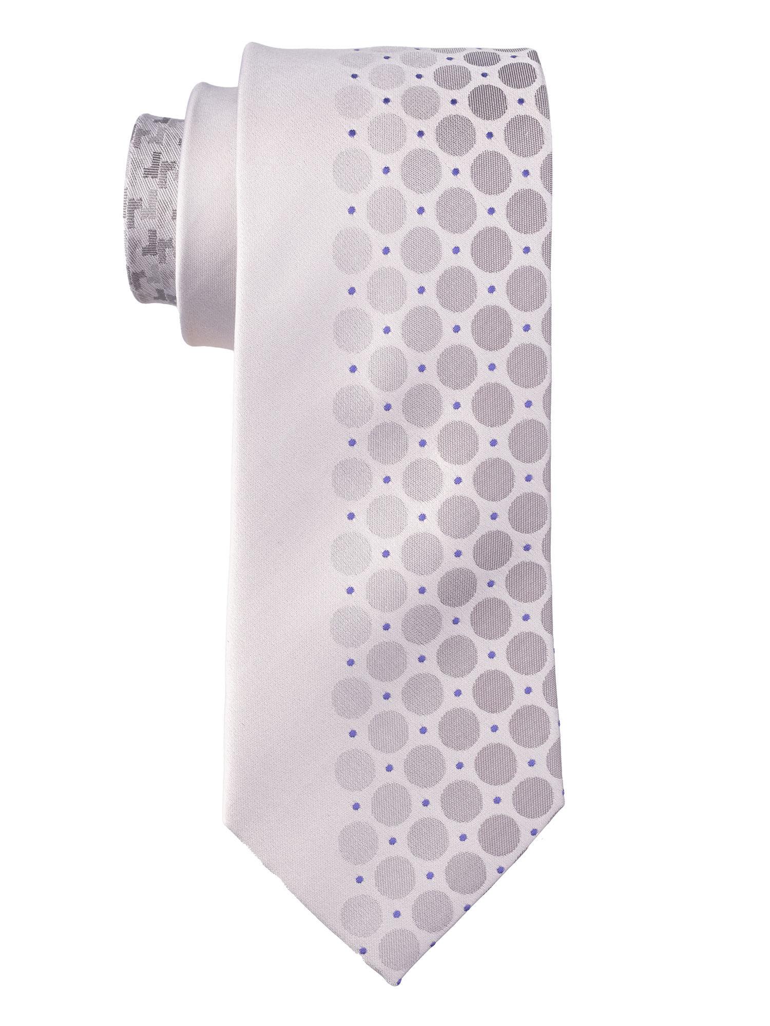 geometric and grey polka silk tie