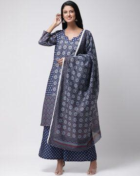 geometric chanderi dupatta