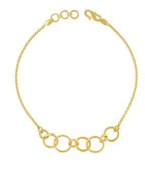 geometric-design yellow gold link bracelet