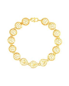 geometric-design yellow gold link bracelet