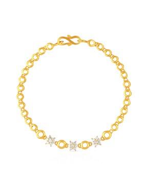 geometric-design yellow gold link bracelet