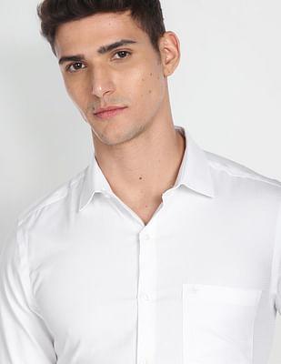 geometric dobby iconic white formal shirt