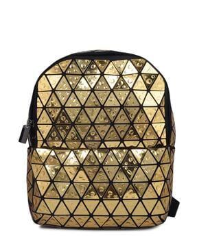 geometric embellished everyday backpack with adjustable straps