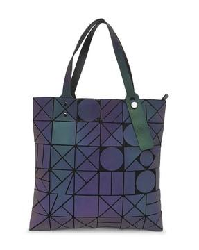 geometric embossed tote bag