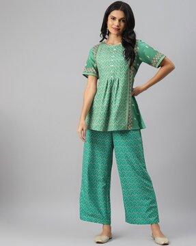 geometric flared kurta