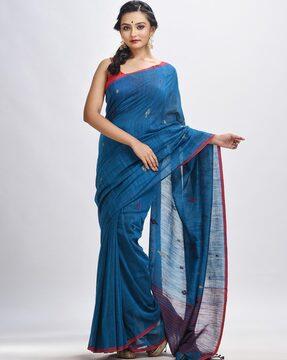 geometric handwoven jamdani saree