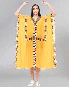 geometric kaftan dress