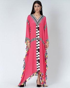 geometric kaftan with lace