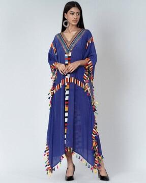 geometric kaftan with lace