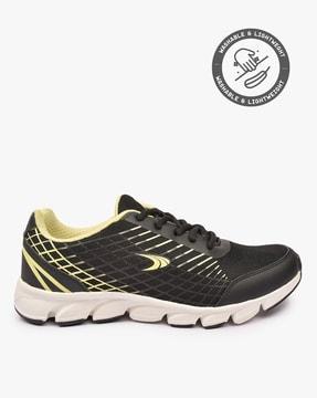 geometric lace-up running shoes