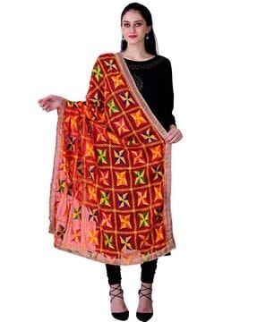 geometric organza dupatta