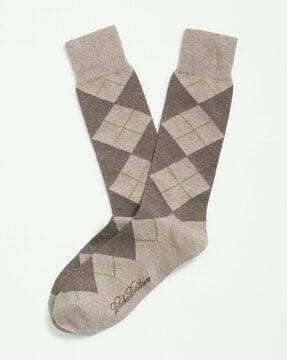 geometric pattern argyle socks