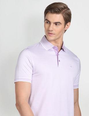 geometric pattern cotton polo shirt