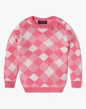 geometric pattern cotton sweater