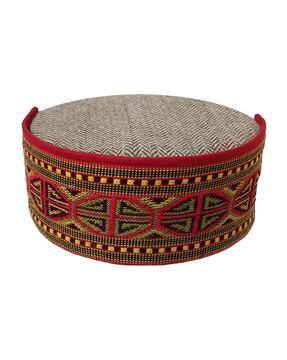 geometric pattern kullu patti rounded woolen hat
