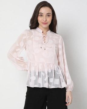 geometric pattern peplum top