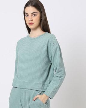 geometric pattern regular fit sweatshirt