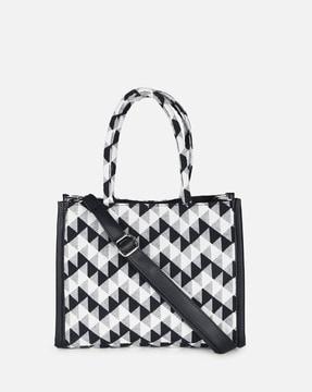 geometric pattern sling bag with adjustable shoulder strap