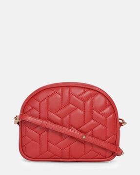 geometric pattern sling bag with detachable strap