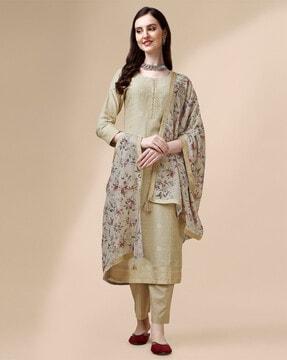 geometric pattern straight kurta set