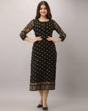 geometric pattern straight kurta