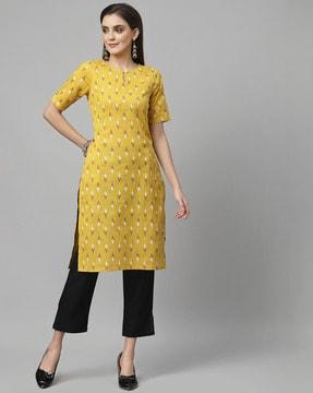 geometric pattern straight kurta