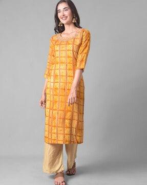 geometric pattern straight kurta