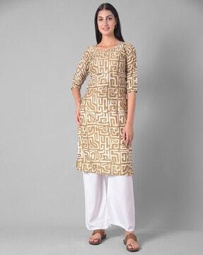 geometric pattern straight kurta