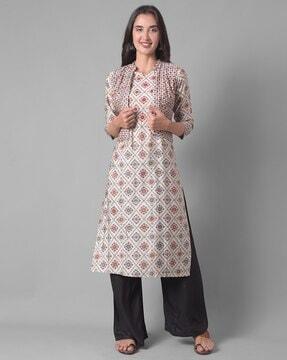 geometric pattern straight kurta